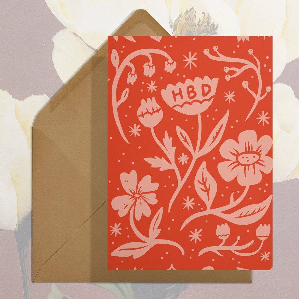 HBD - Floral Greeting Card